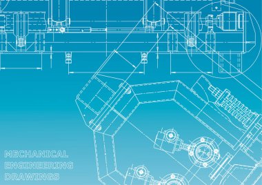 Bilgisayar destekli tasarım sistemleri. Plan, düzen, planı, kroki. Teknik Illustration. Mavi ve beyaz