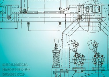 Bilgisayar destekli tasarım sistemi. Blueprint. Açık mavi
