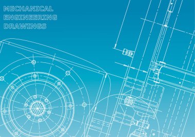 Blueprint. Vektör Mühendisliği Illustration. Kapak. Mavi ve beyaz