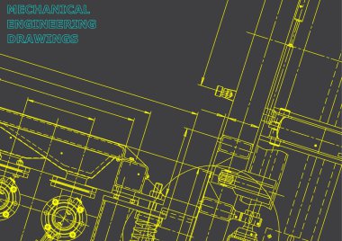 Blueprint. Vektör Mühendisliği Illustration. Bilgisayar destekli tasarım sistemleri. Enstrüman yapımı. Gri