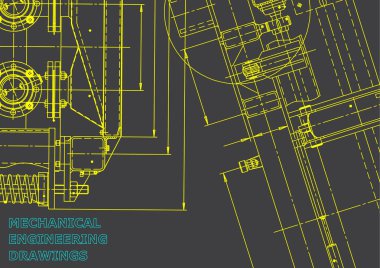 Blueprint. Vektör Mühendisliği Illustration. Bilgisayar destekli tasarım sistemleri. Enstrüman yapma çizimleri. Mekanik mühendislik çizimi. Teknik Illustration. Gri