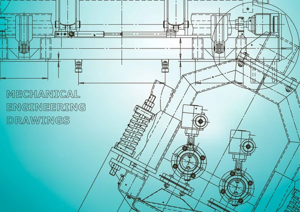 Computergestützte Konstruktionssysteme Technische Abbildungen Hintergründe Maschinenbau Zeichnung Maschinenbau Instrumentenbau Zeichnungen — Stockvektor