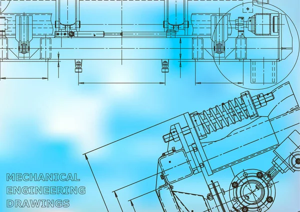 Computergestützte Konstruktionssysteme Technische Illustration Hintergrund Blau — Stockvektor