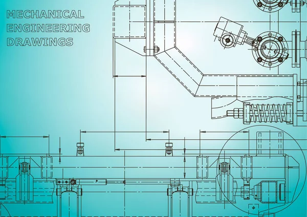 Systemy Projektowania Wspomaganego Komputerowo Blueprint Schemat Plan Szkic Ilustracje Techniczne — Wektor stockowy