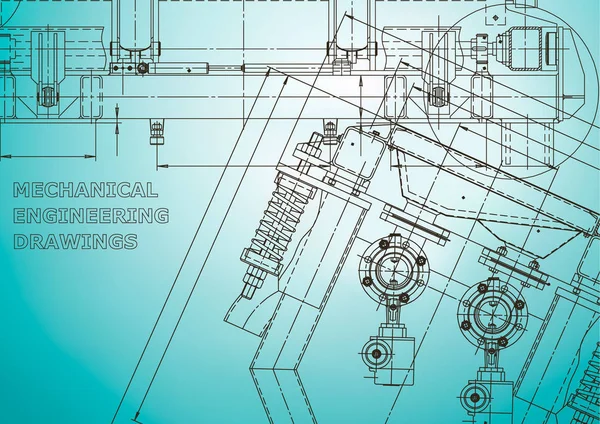 Systemy Projektowania Wspomaganego Komputerowo Blueprint Schemat Plan Szkic Ilustracje Techniczne — Wektor stockowy
