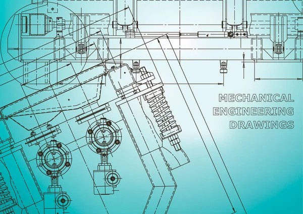 Systemy Projektowania Wspomaganego Komputerowo Blueprint Schemat Plan Szkic Ilustracje Techniczne — Wektor stockowy