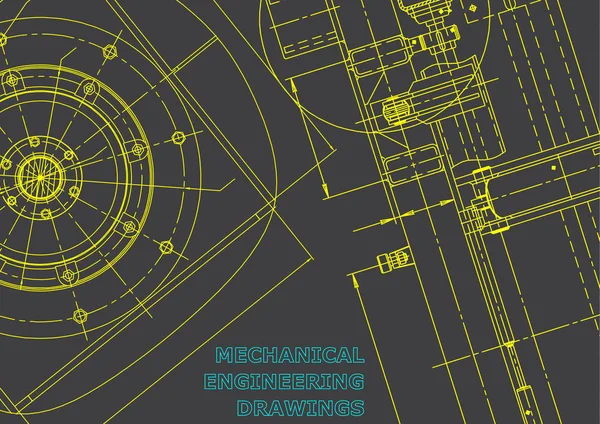 Blaupause Vektor Engineering Illustration Cover Flyer Banner Hintergrund Instrumentenbau Zeichnungen — Stockvektor