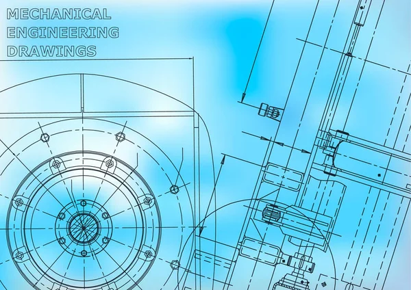 Plano Ilustración Ingeniería Vectorial Cubierta Volante Pancarta Fondo Azul — Vector de stock