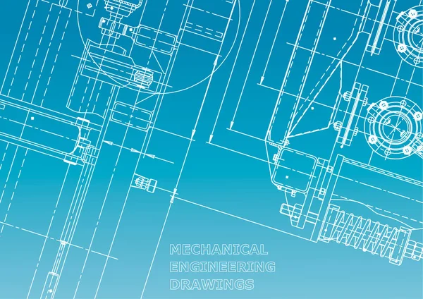 Blaupause Vektor Engineering Illustration Computergestützte Konstruktionssysteme Instrumentenbau Zeichnungen Maschinenbau Zeichnung — Stockvektor