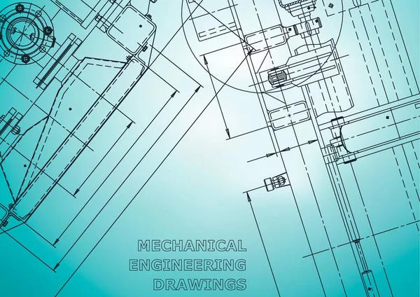 Blueprint Ilustracja Inżynierii Wektorowej Systemy Projektowania Wspomaganego Komputerowo Rysunki Tworzenia — Wektor stockowy