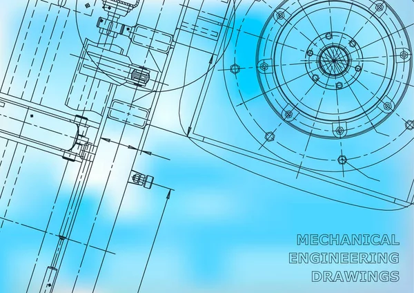 Σχεδιάγραμμα Εικονογράφηση Μηχανολογίας Μπλε — Διανυσματικό Αρχείο