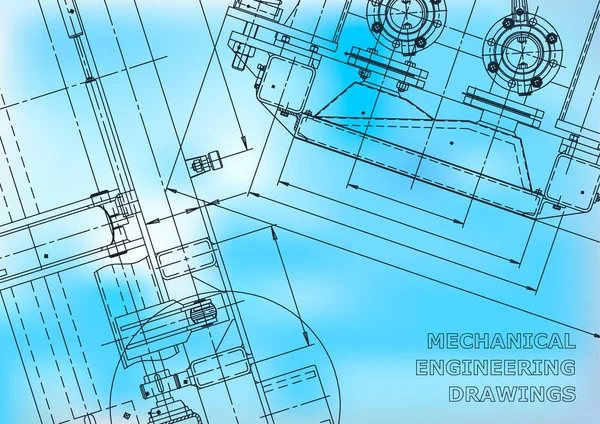 Plan Directeur Dessins Ingénierie Vectorielle Fabrication Instruments Mécaniques Fond Technique — Image vectorielle