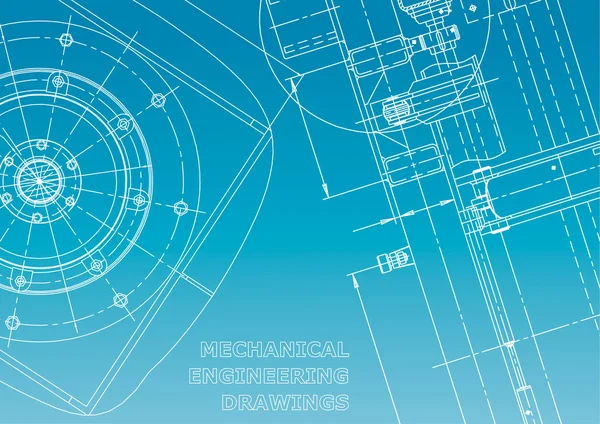 Plano Sketch Ilustración Ingeniería Vectorial Cubierta Volante Pancarta Fondo Fabricación — Vector de stock