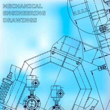 Plan, Kroki. Vektör mühendisliği illüstrasyon. Kapak, el ilanı, afiş. Mavi