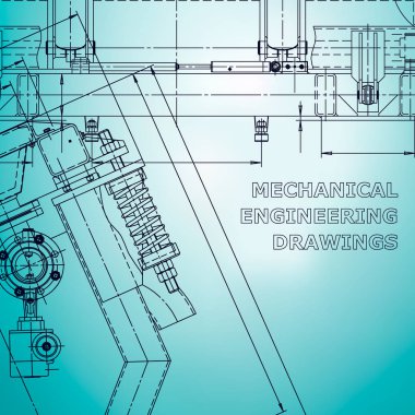 Plan, plan, plan, kroki. Teknik çizimler, arka planlar. Makine yapım endüstrisi. Alet yapımı çizimi. Açık mavi