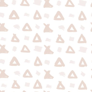 Kusursuz desen. El çizimi. Akrilik boyalar, fırçalar. Yaratıcılığınız için arka plan. Modern arka plan. Soyut çizimler. Üçgen. Pastel Pembe