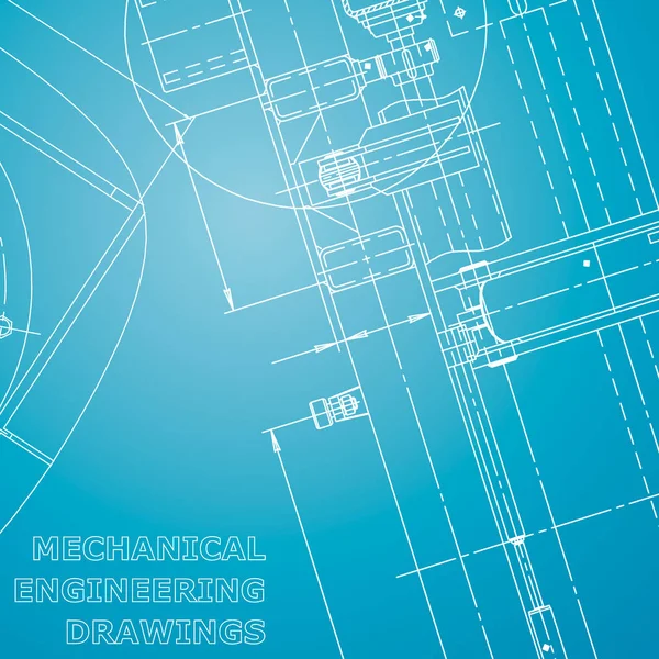 Plano Sketch Ilustración Vectorial Cubierta Mecánica Identidad Corporativa Azul Blanco — Archivo Imágenes Vectoriales