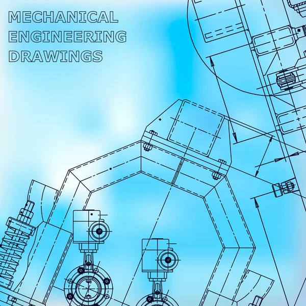 Planta Sketch Ilustração Engenharia Vetorial Cobertura Panfleto Banner Azul —  Vetores de Stock