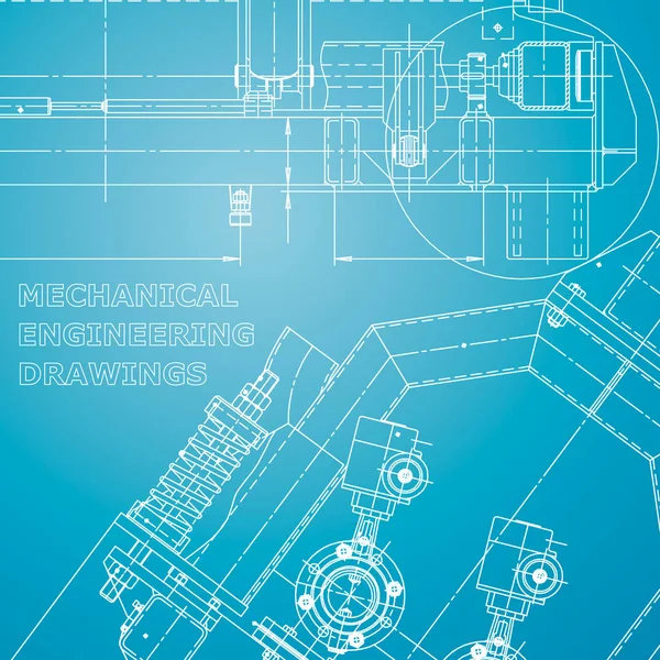 Blueprint Schemat Plan Szkic Ilustracje Techniczne Tło Wizualna Niebieski Biały — Wektor stockowy