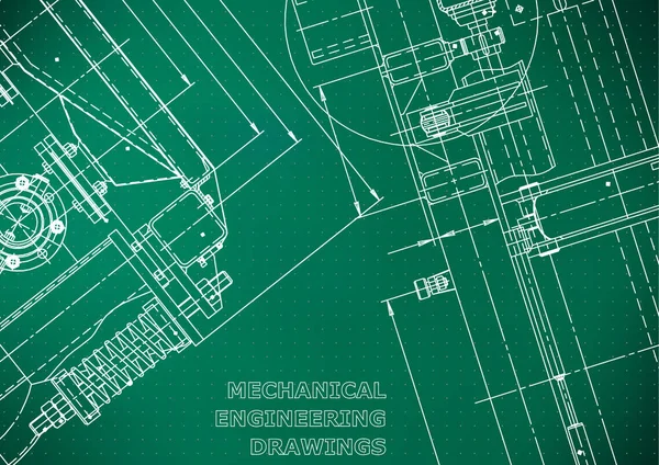 Blaupause Vektor Engineering Illustration Computergestützte Konstruktionssysteme Instrumentenbau Zeichnungen Maschinenbau Zeichnung — Stockvektor