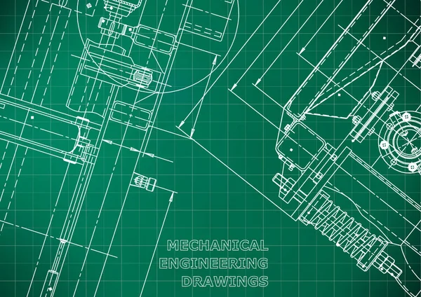 Векторная Иллюстрация Компьютерная Система Проектирования Приборостроение Светло Зеленый Фон Сетка — стоковый вектор
