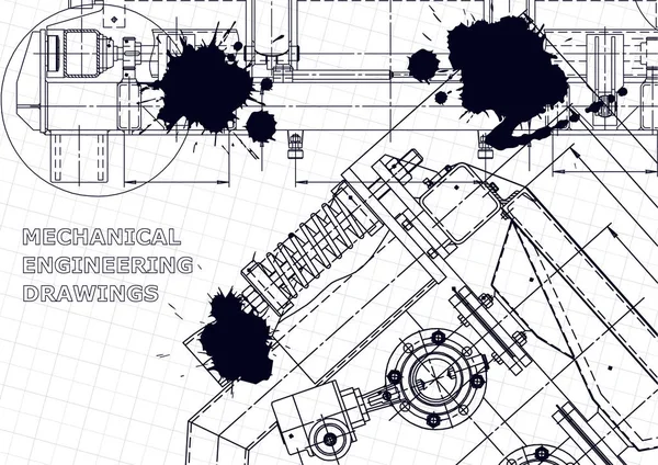 Indústria Construção Máquinas Sistemas Design Assistidos Por Computador Técnico Tinta —  Vetores de Stock