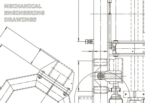 Ilustração Engenharia Vetorial Desenho Engenharia Mecânica Desenhos Para Fabricação Instrumentos — Vetor de Stock