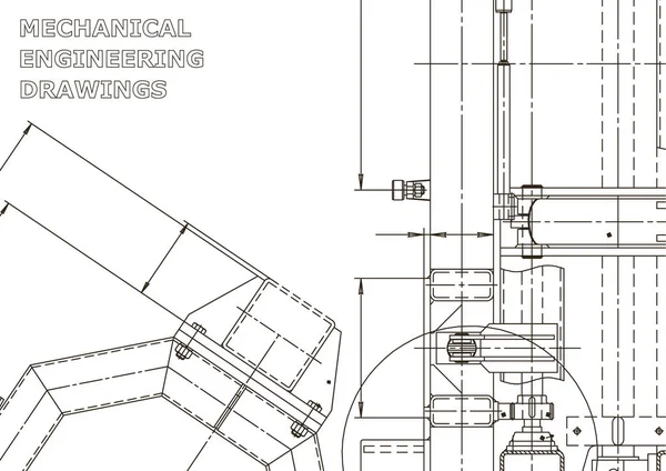 Vektorteknik Illustration Mekanisk Konstruktion Ritning Instrument Ritningar Datorstödda Konstruktions System — Stock vektor