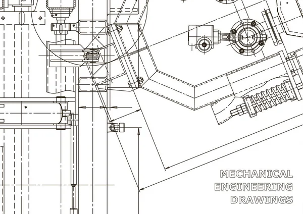 Векторная Инженерная Иллюстрация Машиностроительный Рисунок Рисунки Изготовлению Инструментов Компьютерные Системы — стоковый вектор