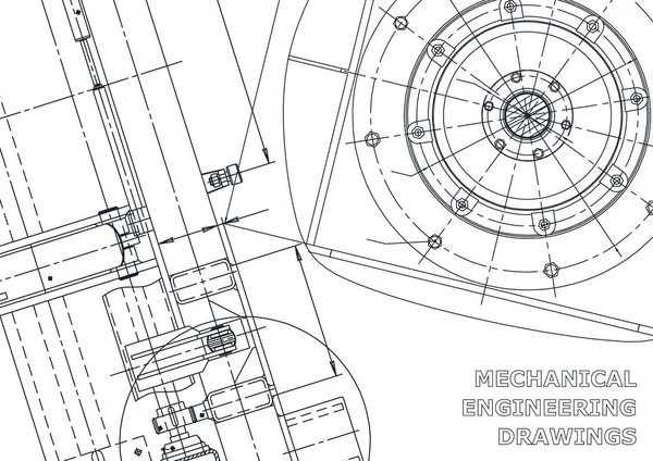 Vector Banner Technische Tekeningen Mechanisch Instrument Maken Technische Abstracte Achtergronden — Stockvector