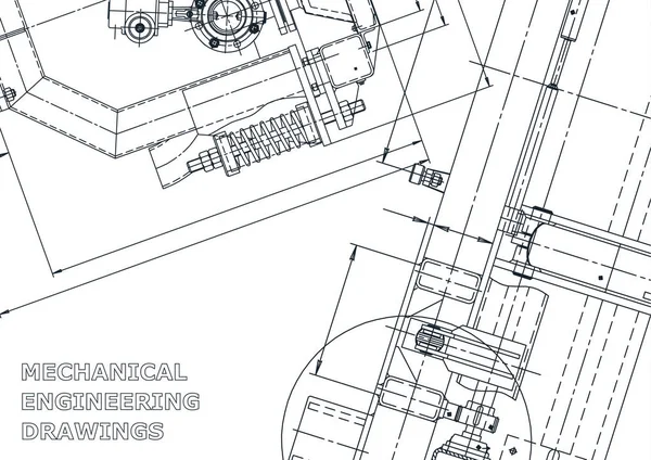 Skizze Vektor Engineering Illustration Cover Flyer Banner Hintergrund Instrumentenbau — Stockvektor