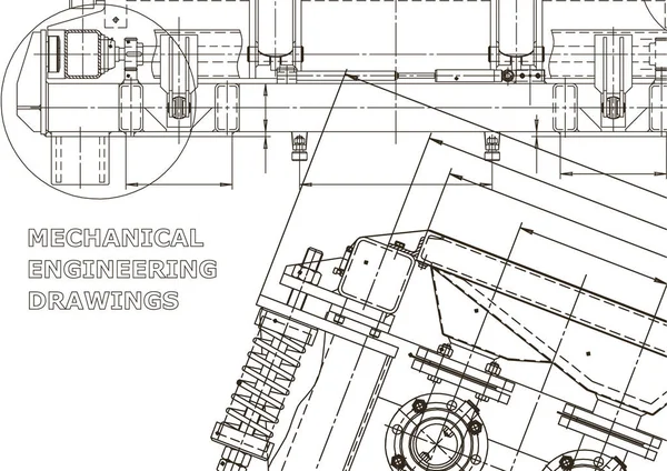 Maschinenbau Computergestützte Konstruktionssysteme Technische Abbildungen Hintergründe Maschinenbau — Stockvektor