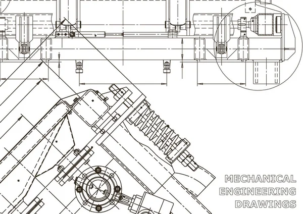 Maschinenbau Computergestützte Konstruktionssysteme Technische Abbildungen Hintergründe Maschinenbau Zeichnung Instrumentenbau — Stockvektor