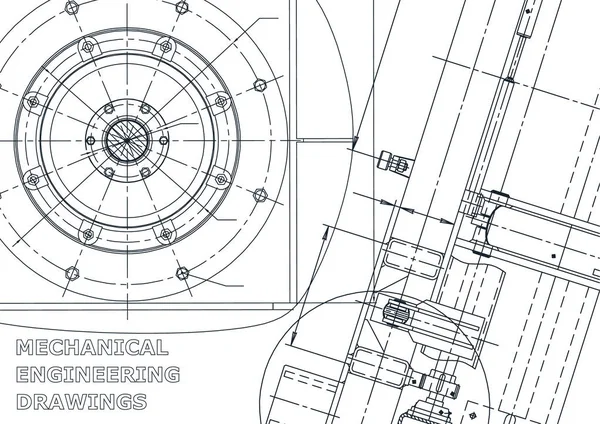 Cover Vector Engineering Illustration Blueprint Flyer — Stock Vector