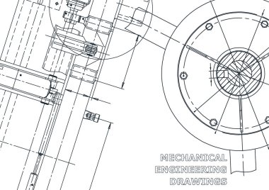 Kapak, el ilanı, afiş. Vektör mühendisliği illüstrasyon. Blueprint