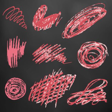 Sevimli çocuk çizimi. Simgeler, işaretler, semboller, iğneler