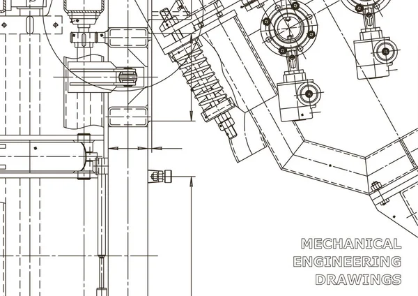 Ilustracja Inżynierii Wektorowej Rysunek Inżynierii Mechanicznej Rysunki Tworzenia Przyrządów Systemy — Wektor stockowy