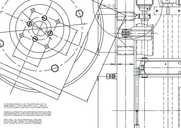 Vektorteknik Illustration Datorstödda Konstruktions System Instrument Ritningar Mekanisk Konstruktion Ritning — Stock vektor