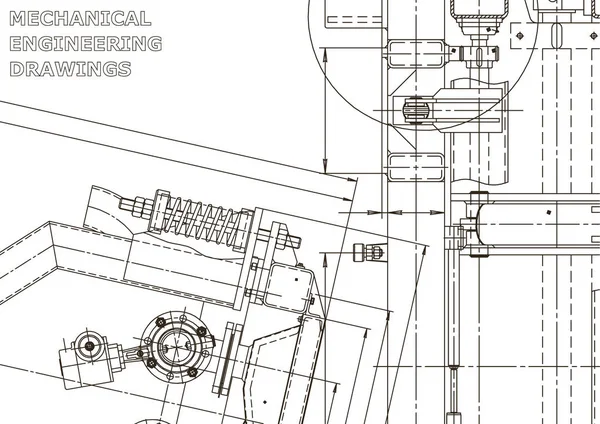 Disegno Ingegneria Meccanica Industria Della Costruzione Macchine Disegni Creazione Strumenti — Vettoriale Stock