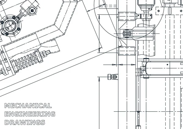 Industrie Construction Mécanique Dessin Mécanique Dessins Fabrication Instruments Système Conception — Image vectorielle