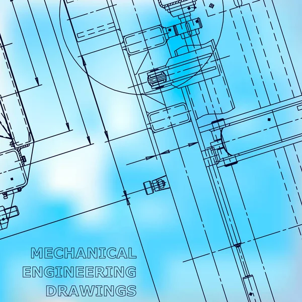 Blaupause Vektor Engineering Illustration Technische Abbildungen Blau Corporate Identity — Stockvektor