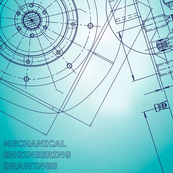 Blaupause Vektor Engineering Illustration Hellblauer Hintergrund Mechanisch Corporate Identity — Stockvektor