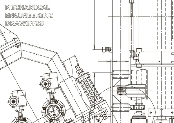 Ilustração Engenharia Vetorial Desenho Engenharia Mecânica Desenhos Para Fabricação Instrumentos —  Vetores de Stock