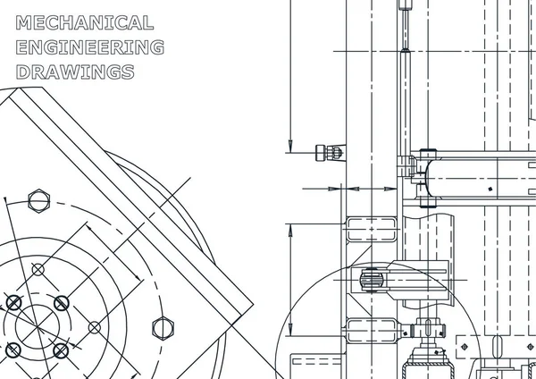 Vektor Engineering Illustration Instrumentenbau Zeichnungen Mechanisch Computergestütztes Designsystem — Stockvektor