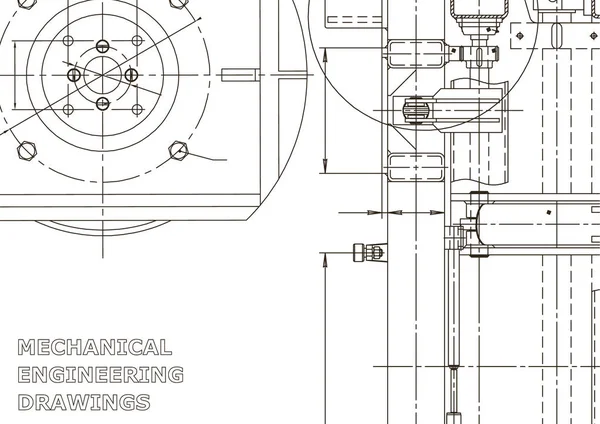Vektor Engineering Illustration Instrumentenbau Zeichnungen Maschinenbau Zeichnung Computergestützte Konstruktionssysteme Technische — Stockvektor