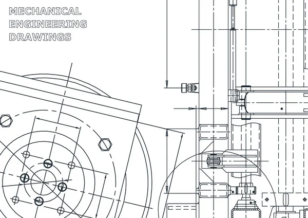 Векторная Инженерная Иллюстрация Компьютерные Системы Проектирования Рисунки Изготовлению Инструментов Машиностроительный — стоковый вектор