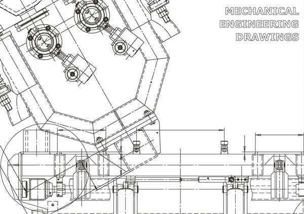 Mekanik Alet Yapımı Teknik Illüstrasyon Vektör Mühendisliği Çizimleri Teknik — Stok Vektör