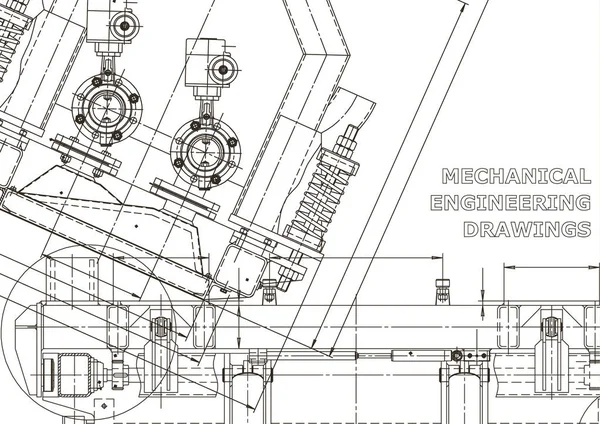 Mechaniczne Tworzenie Przyrządów Ilustracja Techniczna Rysunki Inżynierskie Vector Techniczne Abstrakcyjne — Wektor stockowy