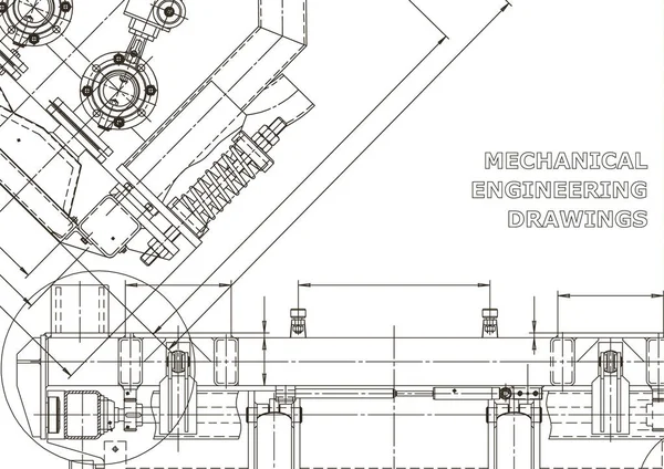 Mekaniskt Instrument Teknisk Illustration Vektor Ritningar Tekniska Abstrakta Bakgrunder Skiss — Stock vektor