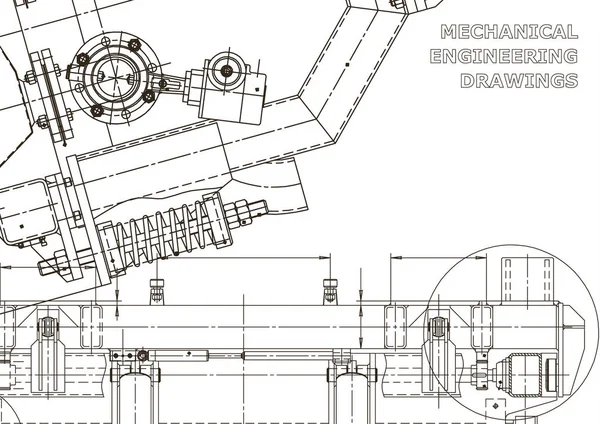 Industrie Construction Mécanique Systèmes Conception Assistée Par Ordinateur Illustrations Techniques — Image vectorielle